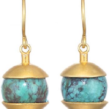 12Th Dynasty Capped Turquoise Earrings