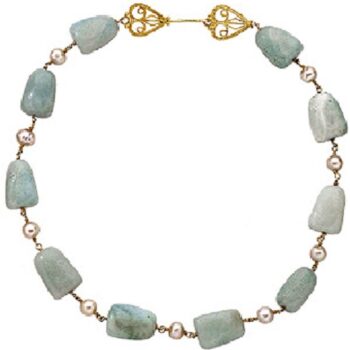 Amazonite And Pearl Necklace