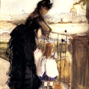 1870 Woman and child on a balcony
