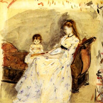 1872 Madame Pontillon and her daughter on a settee