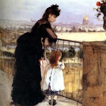 1872 Woman and child on a balcony