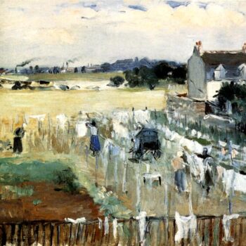 1875 Berthe Morisot Un percher de blanchisseuses PEINTURE HUILE SUR TOILE