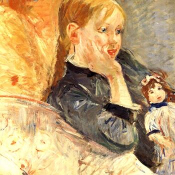 1886 Berthe Morisot Fillette a la poupee, Detail