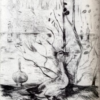 1889 L'Oie, The Goose, Dessin, Pointe Seche