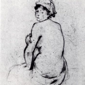 1889 Nu de Dos, Naked of Back, Dessin, Pointe Seche
