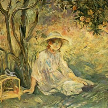 1889 Under the Orange tree, Huile Sur Toile