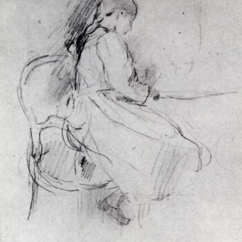 1889 Young girl writing