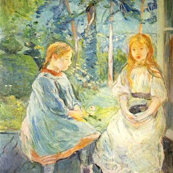 1892 Young girls in front of the window