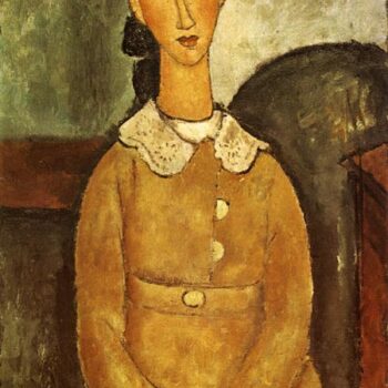 1917 Fillette en robe jaune