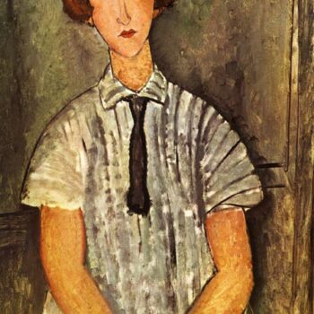 1917 Jeune fille au corsage raye