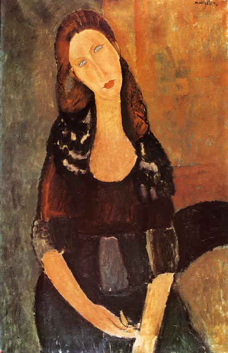 1918 Portrait de Jeanne Hebuterne, assis