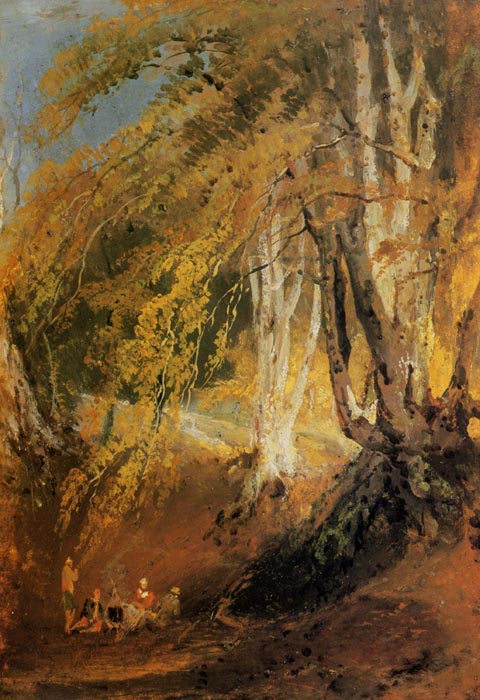 A Beech Wood with Gipsies Round a Camp Fire, 1799-1801