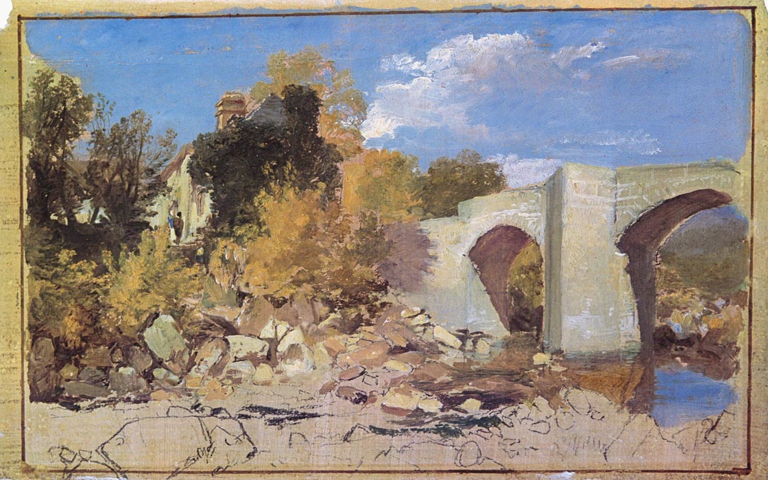 A Bridge with a Cottage and Trees beyond, 1813