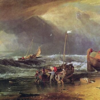 A Coast Scene with Fishermen Hauling a Boat Ashore, 1803