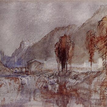 A Distant Castle with Poplar Trees beside a River, 1840
