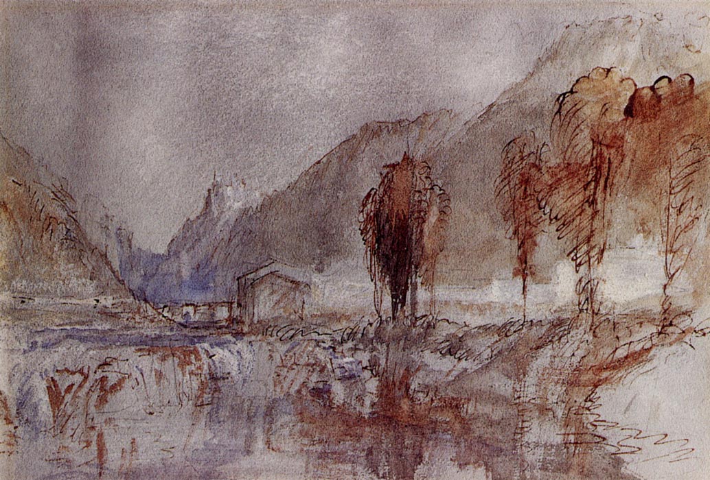 A Distant Castle with Poplar Trees beside a River, 1840