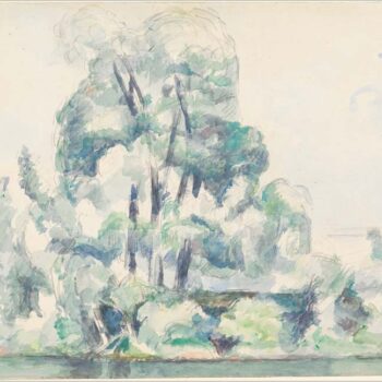 A Stand of Trees along a River Bank, 1880-85