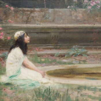 A Young Girl by a Pool, unknown