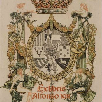 Alexandre de Riquer - Book-plate of Alfons XIII