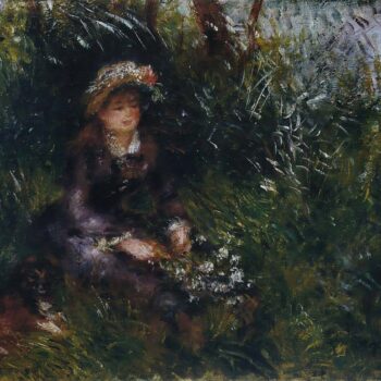 Aline Charigot with a Dog, 1880