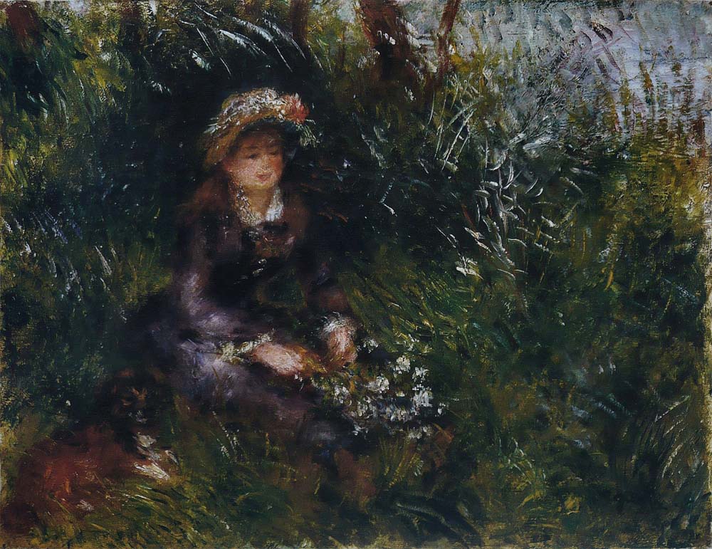 Aline Charigot with a Dog, 1880