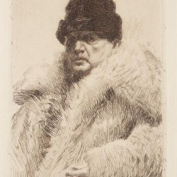 Anders Zorn-Self-Portrait in a Fur Coat