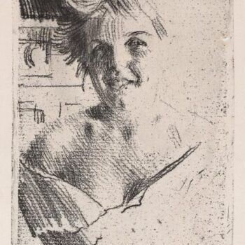 Anders Zorn -Laughing Model (etching) 1898
