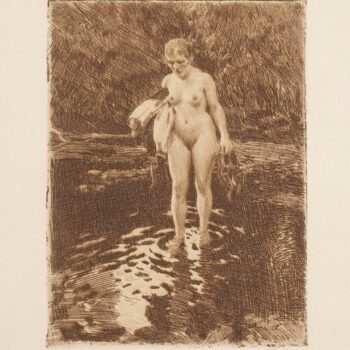 Anders Zorn - A Place to Wade (etching) 1912