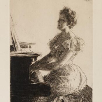 Anders Zorn - At the Piano (etching) 1900