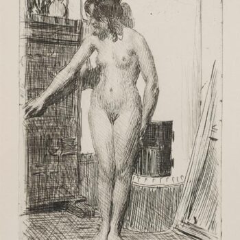 Anders Zorn - At the Tile Stove (etching) 1903