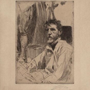 Anders Zorn - Augustus Saint Gaudens I (etching) 1897