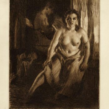 Anders Zorn - By the Bed Stool (etching) 1914