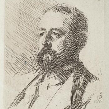 Anders Zorn - Carl Snoilsky (etching) 1888