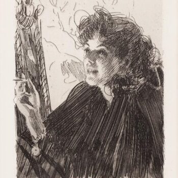 Anders Zorn - Cigarette Smoker II (etching) 1891