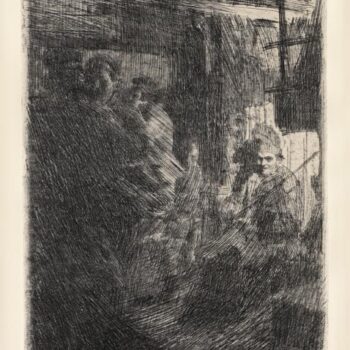 Anders Zorn - Dance in Gopsmor (etching) 1906