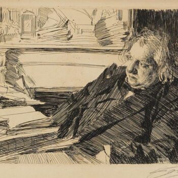Anders Zorn - Ernest Renan (etching) 1892