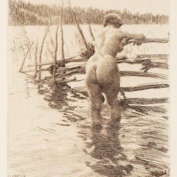 Anders Zorn - Fence (etching) 1913