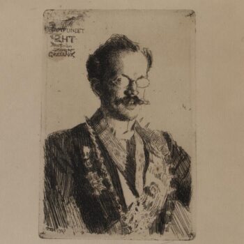 Anders Zorn - Knut Kjellberg (etching) 1907