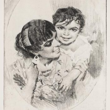 Anders Zorn - Motherly Happiness (etching) 1883