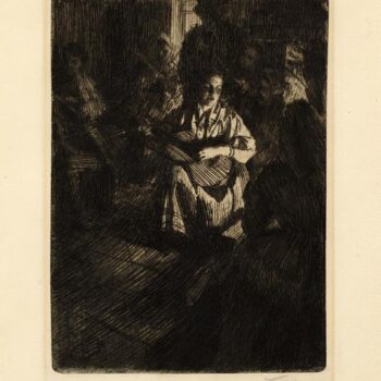 Anders Zorn - Music in the Cottage (etching) 1905