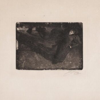 Anders Zorn - On the Ice (etching) 1898