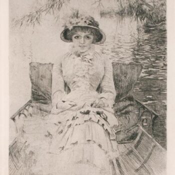 Anders Zorn - On the Thames (etching) 1883