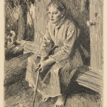 Anders Zorn - The Herding Maiden's Sunday (etching) 1912