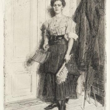 Anders Zorn - The New Maid (etching) 1909