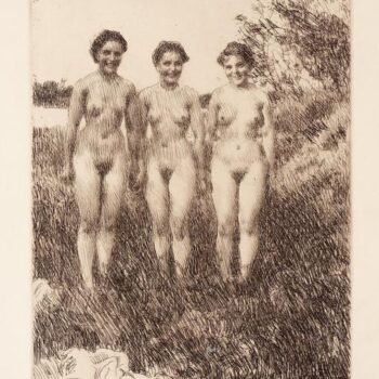 Anders Zorn - Three Sisters (etching) 1913