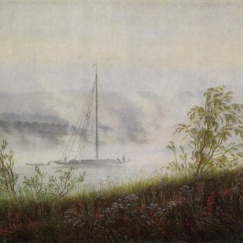 Bateau sur l'Elbe, le matin dans le brouillard (1825)