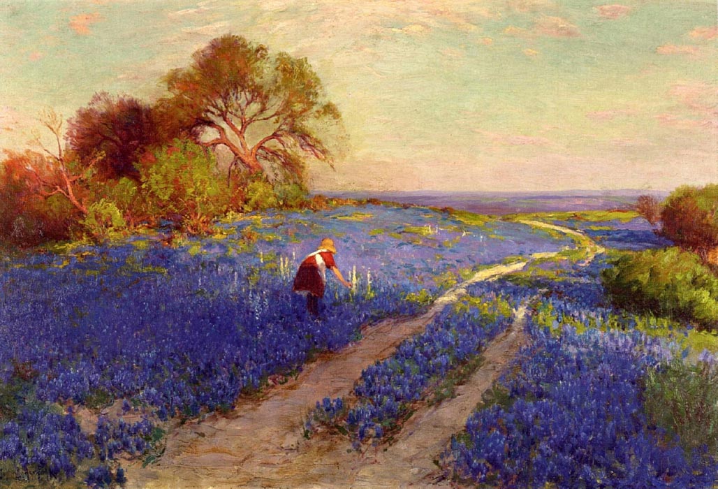 Bluebonnet Scene with a Girl, 1920