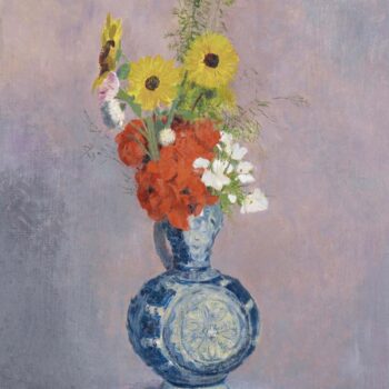 Bouquet of Flowers in a Blue Vase 01