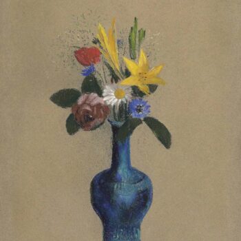 Bouquet of Flowers in a Blue Vase 02