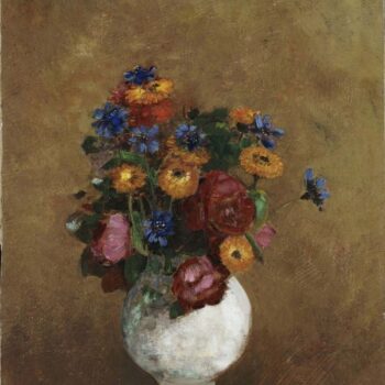 Bouquet of Flowers in a White Vase